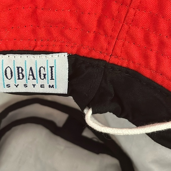 NWOT Obagi System Black & Tan Striped Adjustable Size Bucket Floppy Sun Hat - Picture 7 of 8